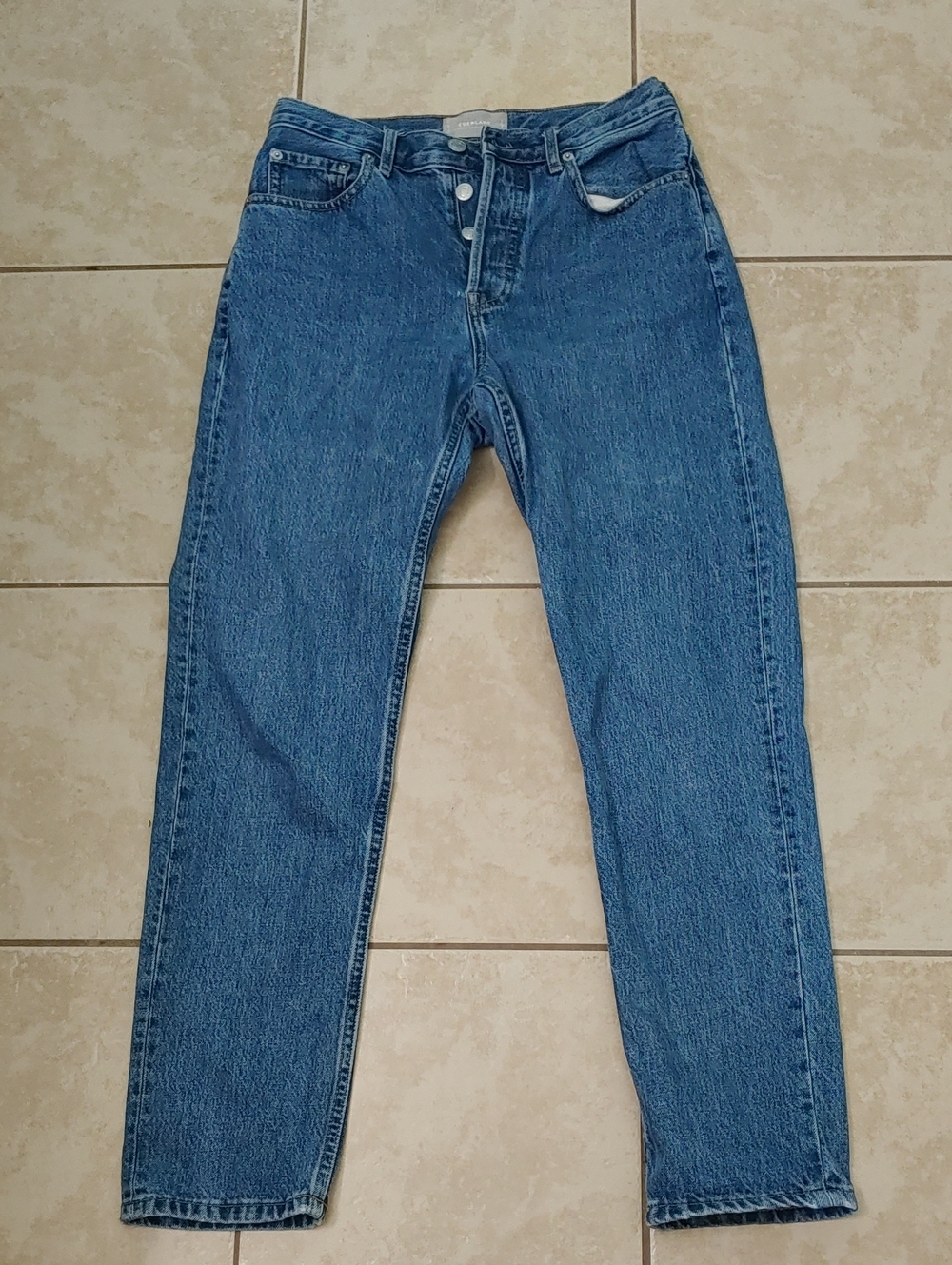 Everlane The High Rise Cheeky Straight Jeans Women's 26 Button Fly Denim